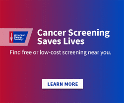 American Cancer Society banner ad – Cancer Screening Saves Lives