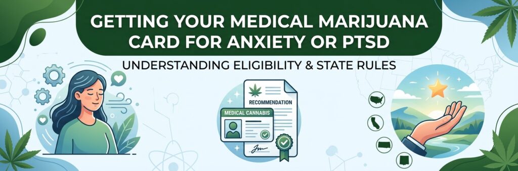 Can you get a medical marijuana card for anxiety or PTSD? Learn state eligibility rules, scientific evidence, VA policies, and step-by-step application steps.